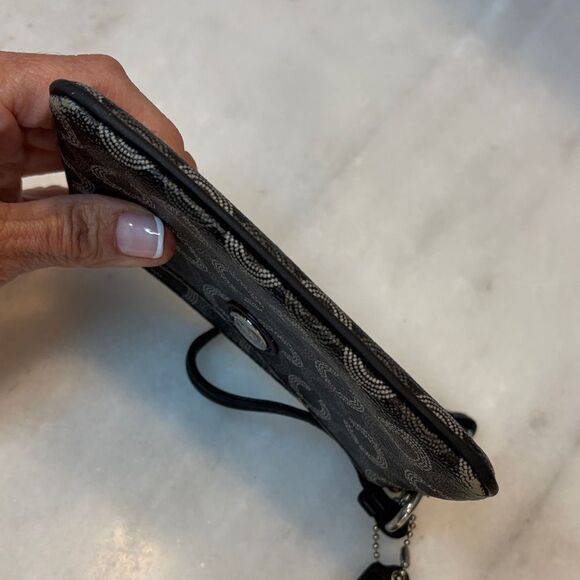 Coach Waverly Opt Art Dotted Saffiano Leather Pouch Clutch Wristlet - Picture 10 of 15